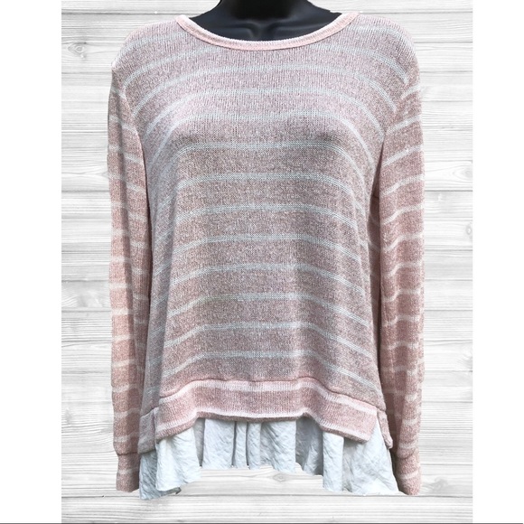 Anthropologie Beige Sweater with White Lace Detail - Picture 4 of 9